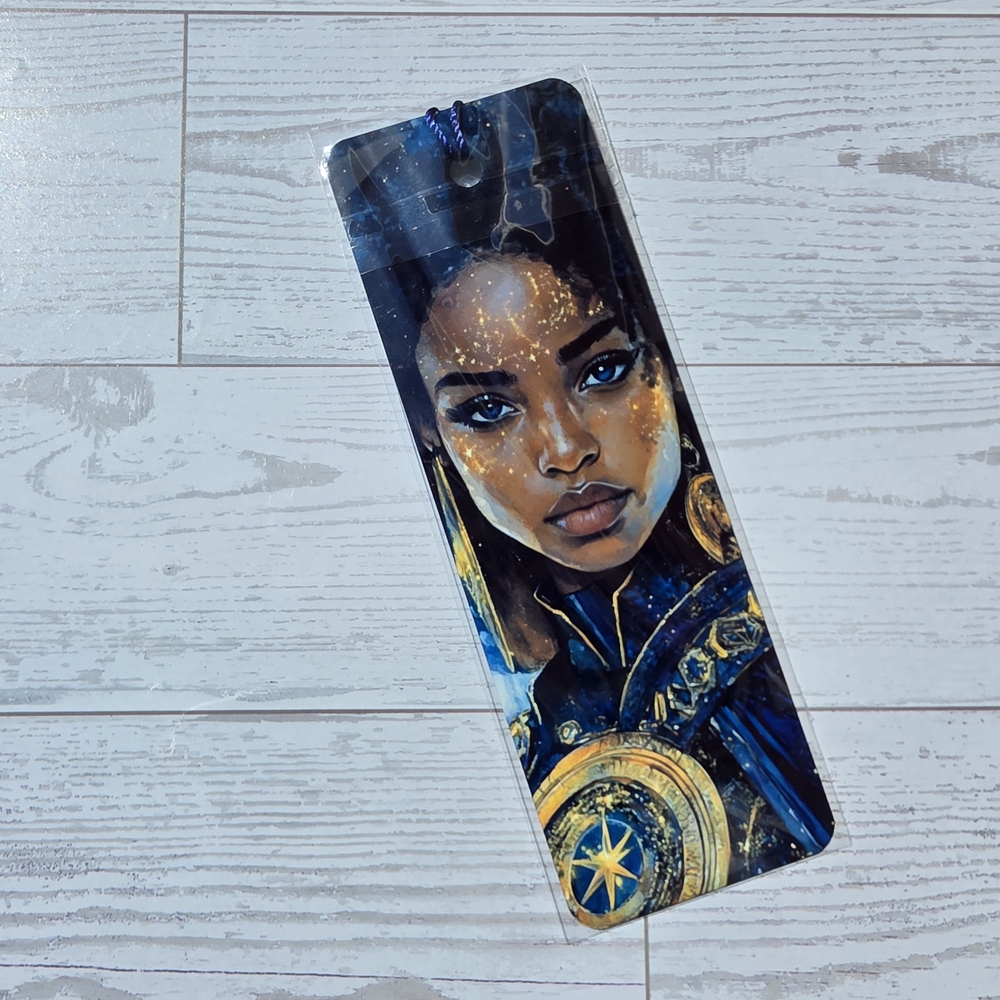 ✨ African American Warrior Queen Metal Bookmark – Gift for Readers & Fantasy Fan